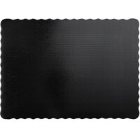 Enjay 18 3/4 x 13 3/4 inch Black Laminated Corrugated 1/2 Sheet Cake Pad - 50/Case