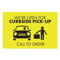 E-Z Up WCL1824RCT 24" x 18" Yellow Rectangle Curbside Pickup Window Decal