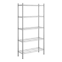 Steelton 5CA-143672HO-CR 14" x 36" NSF Chrome 5-Shelf Kit with 72" Posts
