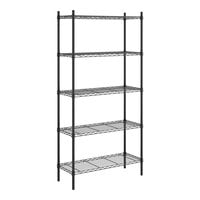 Steelton 5CA-143672HO-BLK 14" x 36" NSF Black Epoxy 5-Shelf Kit with 72" Posts