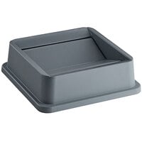 Lavex Janitorial 35 / 50 Gallon Gray Square Trash Can Swing Lid