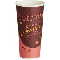 Choice 24 oz. Coffee Print Poly Paper Hot Cup - 600/Case
