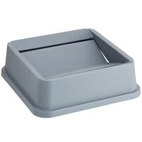 Lavex Janitorial 19 / 23 Gallon Gray Square Trash Can Swing Lid