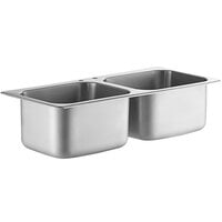 Regency 20 inch x 16 inch x 12 inch 20 Gauge Stainless Steel Two Compartment Drop-In Sink