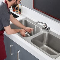 Regency 20 inch x 16 inch x 12 inch 20 Gauge Stainless Steel Two Compartment Drop-In Sink