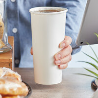 Choice 24 oz. White Poly Paper Hot Cup - 600/Case