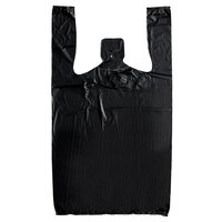 1/8 Size .511 Mil Black Heavy-Duty T-Shirt Bag - 1000/Case