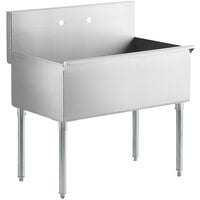 Regency 36 inch 16-Gauge Stainless Steel One Compartment Commercial Utility Sink - 36 inch x 21 inch x 13 inch Bowl