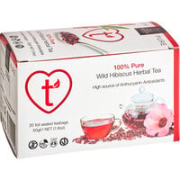 Wild Hibiscus Heart-Tee Hibiscus Herbal Tea Bag - 20/Box