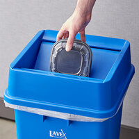 Lavex Janitorial 19 / 23 Gallon Blue Square Trash Can Swing Lid