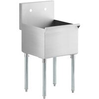 Regency 18 inch 16-Gauge Stainless Steel One Compartment Commercial Utility Sink - 18 inch x 18 inch x 13 inch Bowl