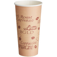 Choice 24 oz. Cafe Print Poly Paper Hot Cup - 600/Case