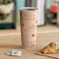 Choice 24 oz. Cafe Print Poly Paper Hot Cup - 600/Case