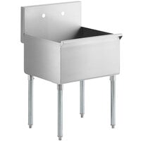 Regency 24" 16-Gauge Stainless Steel One Compartment Commercial Utility Sink - 24" x 21" x 13" Bowl