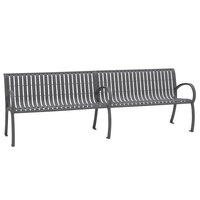 Wabash Valley WI0113C Winchester 100 3/4 inch x 26 3/4 inch Vertical Slat Portable / Surface-Mount Powder Coated Steel Outdoor Bench with Arms and Cast Aluminum Legs