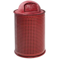 Wabash Valley LR300P Wabash 32 Gallon Perforated Thermoplastic Coated Steel Mesh Outdoor Round Trash Receptacle