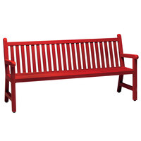 Wabash Valley YO1113C Yorktown 72 inch x 25 3/8 inch Vertical Slat Straight Back Portable / Surface-Mount Powder Coated Aluminum Outdoor Bench with Arms