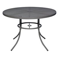 Wabash Valley SU2H38P Sullivan 42" Round Portable Powder Coated Steel Mesh Outdoor Umbrella Table