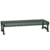 Wabash Valley BU1413C Butler 72 inch x 30 inch Portable / Surface-Mount Powder Coated Aluminum Vertical Slat Backless Outdoor Bench