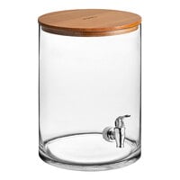 Acopa 3 Gallon Slim Glass Beverage Dispenser with Wood Lid