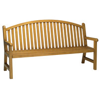 Wabash Valley YO1212C Yorktown 72 inch x 25 3/8 inch Faux Wood Arch Back Portable / Surface-Mount Powder Coated Aluminum Outdoor Bench with Arms