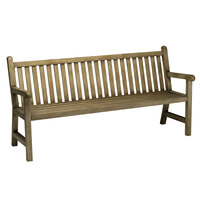 Wabash Valley YO1112C Yorktown 72 inch x 25 3/8 inch Faux Wood Straight Back Portable / Surface-Mount Powder Coated Aluminum Outdoor Bench with Arms