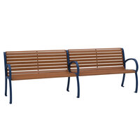 Wabash Valley WI0112C Winchester 100 3/4 inch x 26 3/4 inch Faux Wood Portable / Surface-Mount Powder Coated Steel Outdoor Bench with Arms and Cast Aluminum Legs
