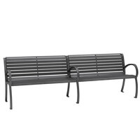 Wabash Valley WI0119C Winchester 100 3/4 inch x 26 3/4 inch Horizontal Slat Portable / Surface-Mount Powder Coated Steel Outdoor Bench with Arms and Cast Aluminum Legs