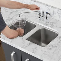 Waterloo 10 inch x 14 inch x 10 inch 18 Gauge Stainless Steel Two Compartment Undermount Sink