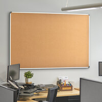 Dynamic by 360 Office Furniture 72 inch x 48 inch Wall-Mount Cork Board with Aluminum Frame