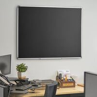 Dynamic by 360 Office Furniture 48 inch x 36 inch Black Wall-Mount Magnetic Chalkboard with Aluminum Frame