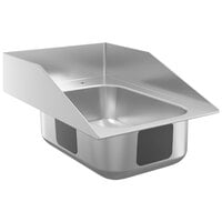 Waterloo 10" x 14" x 5" 18 Gauge Stainless Steel One Compartment Drop-In Sink with Side Splashes