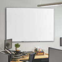 Dynamic by 360 Office Furniture 72 inch x 48 inch Wall-Mount Melamine Whiteboard with Aluminum Frame
