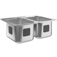 Waterloo 10 inch x 14 inch x 10 inch 18 Gauge Stainless Steel Two Compartment Drop-In Sink