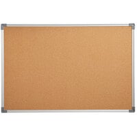 Dynamic by 360 Office Furniture 36 inch x 24 inch Wall-Mount Cork Board with Aluminum Frame