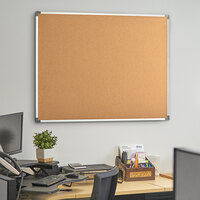 Dynamic by 360 Office Furniture 48 inch x 36 inch Wall-Mount Cork Board with Aluminum Frame