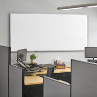 Dynamic by 360 Office Furniture 96 inch x 48 inch Wall-Mount Melamine Whiteboard with Aluminum Frame