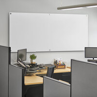 Dynamic by 360 Office Furniture 96 inch x 48 inch Frameless Wall-Mount Frosted Glass Dry Erase Board