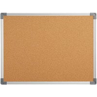 Dynamic by 360 Office Furniture 24 inch x 18 inch Wall-Mount Cork Board with Aluminum Frame