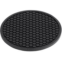 Valor 6 3/4 inch Round Heat-Resistant Black Silicone Trivet