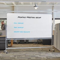 Dynamic by 360 Office Furniture 96 inch x 48 inch Magnetic Whiteboard with Aluminum Frame and Mobile Stand