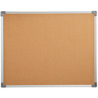 Dynamic by 360 Office Furniture 60 inch x 48 inch Wall-Mount Cork Board with Aluminum Frame