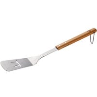 Fox Run QV10 18" Stainless Steel Slotted Turner with Bamboo Handle