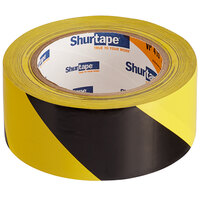 Shurtape VP 415 2 inch x 33 Yards Black / Yellow Warning Stripe Tape