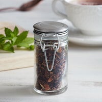 Tablecraft 10106 2 oz. Glass Condiment Jar with Stainless Steel Lid and Bail and Trigger Closure