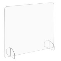 Safco 7502CL 29 1/2 inch x 8 inch x 23 1/2 inch Portable Freestanding Acrylic Sneeze Guard