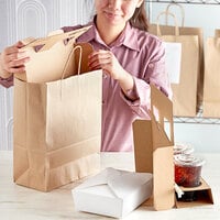Sabert 20005 14 inch x 9 inch x 16 1/4 inch 2 Entree Meal Cardboard Insert for Tamper-Evident Kraft Paper Delivery Bag - 100/Case
