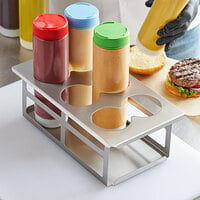 Tablecraft SQH6 Stainless Steel Six Hole Squeeze Bottle Holder