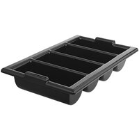 Vollrath 1375-06 Traex® Black 4-Compartment Heavy-Duty Polyethylene Cutlery Box