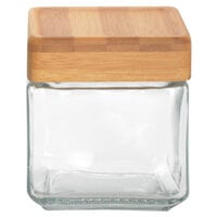 Anchor Hocking 97537 1 Qt. Glass Jar with Bamboo Lid   - 4/Case